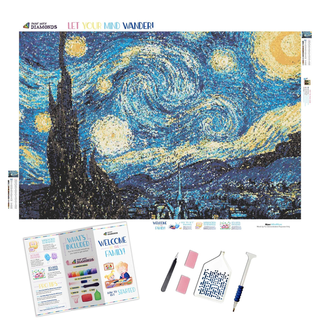 Diy Starry Night Diamond Painting Kit Full Drill Rhinestone