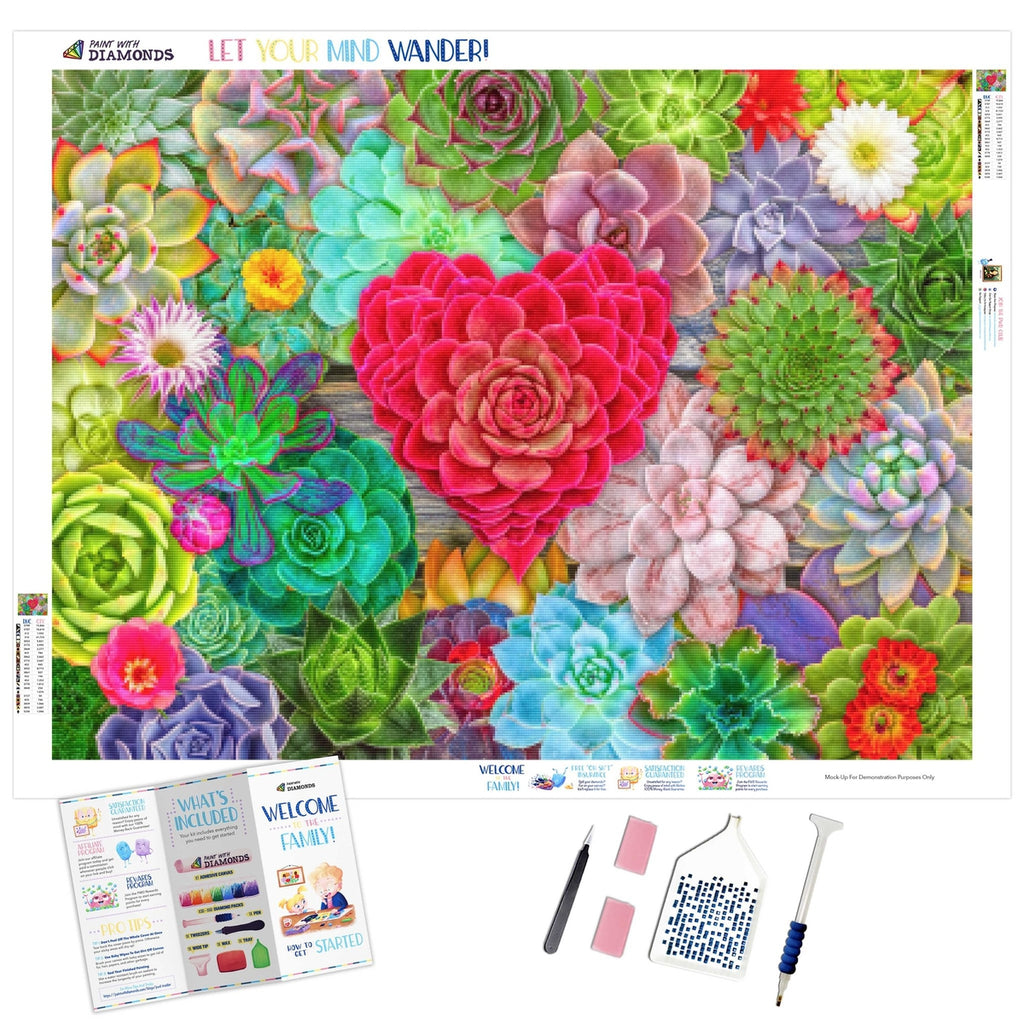 Succulent Painting Kit Plant Style Diy Artificial Diamond - Temu