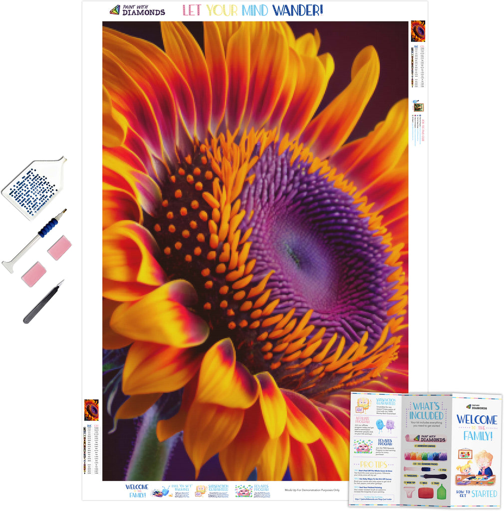 Warped Sunflower Official Diamond Painting Kit by Paint With Diamonds™ Free  2-day Shipping Diamond Art 