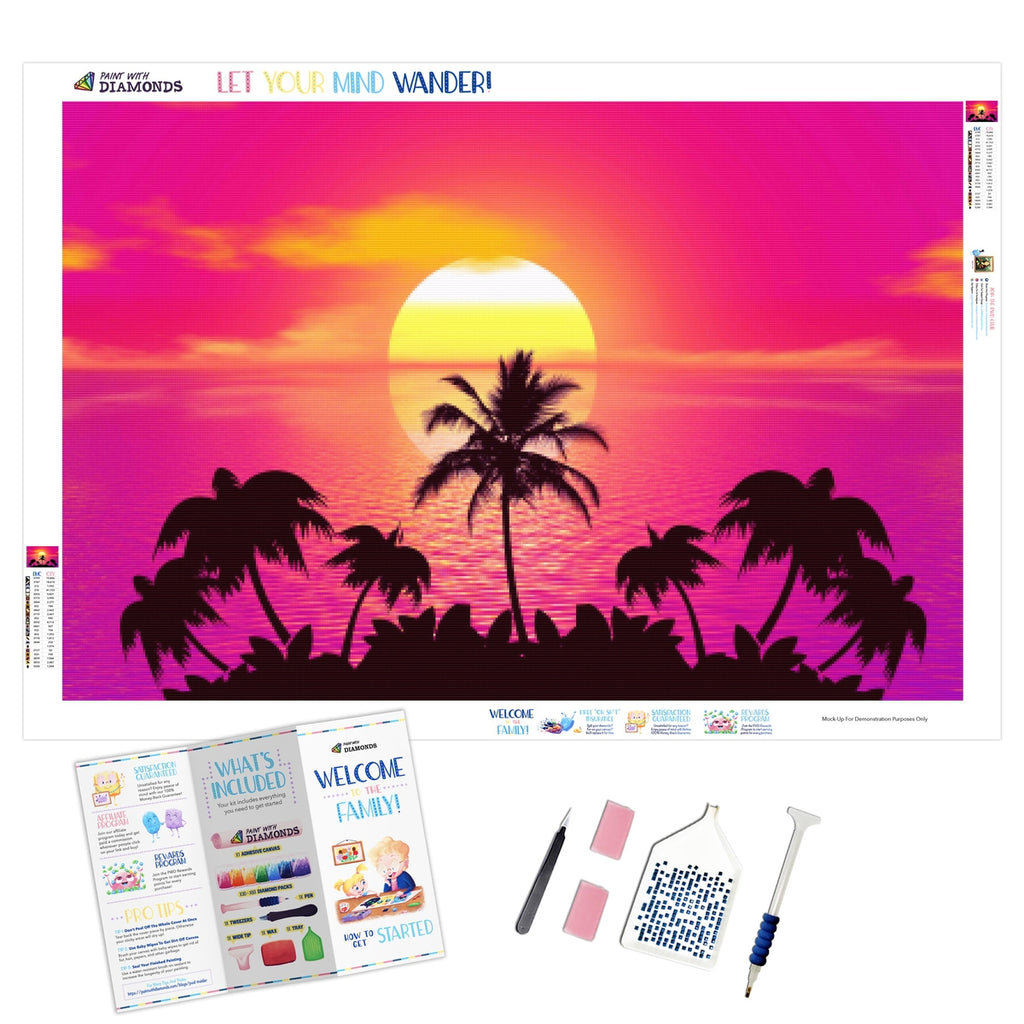 5D Diamond Painting Purple Cloud Beach Sunset Kit