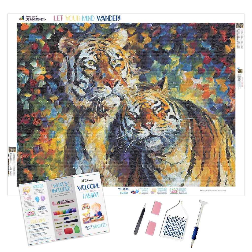 Paint With Diamonds 5D Diamond Painting Kit - 60 x 80 cm Square - Angry  Tiger