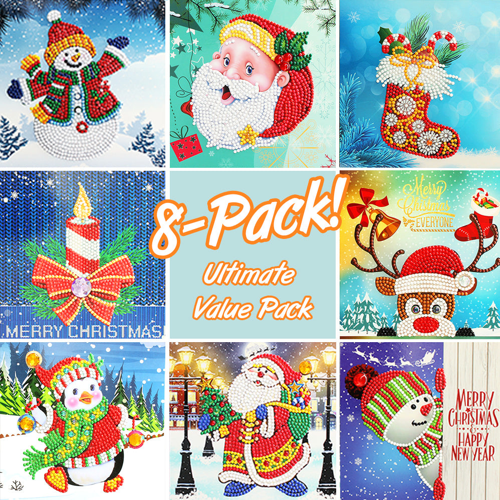 8pcs Special Shaped Drill Diamond Painting Christmas Birthday Cards –  Jules' Diamond Art