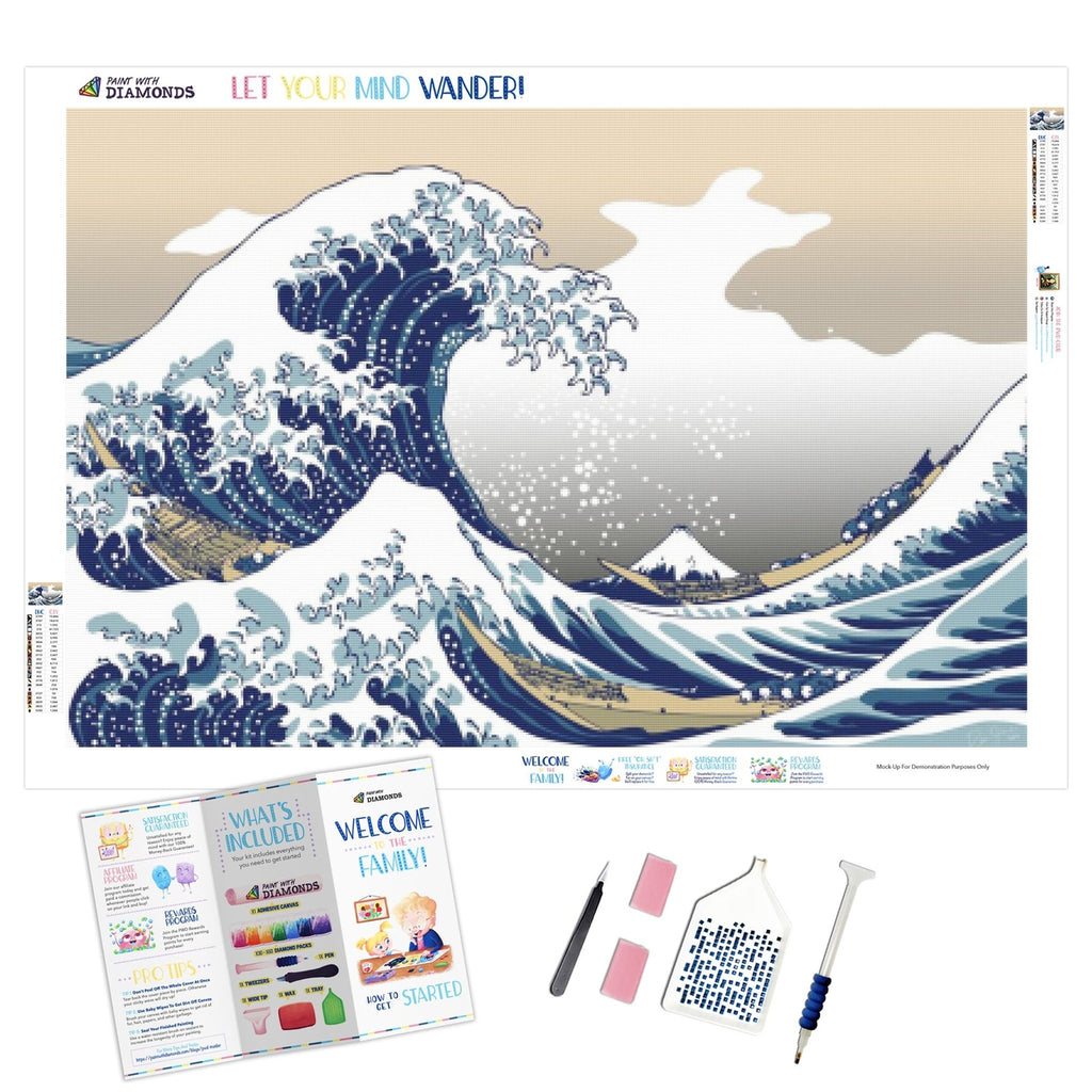 The Great Wave Diamond Painting Kits for Adults-Ocean Wave Diamond Art Kits  for Adults,Landscape Gem Art Kits for Adults for Gift Home Wall