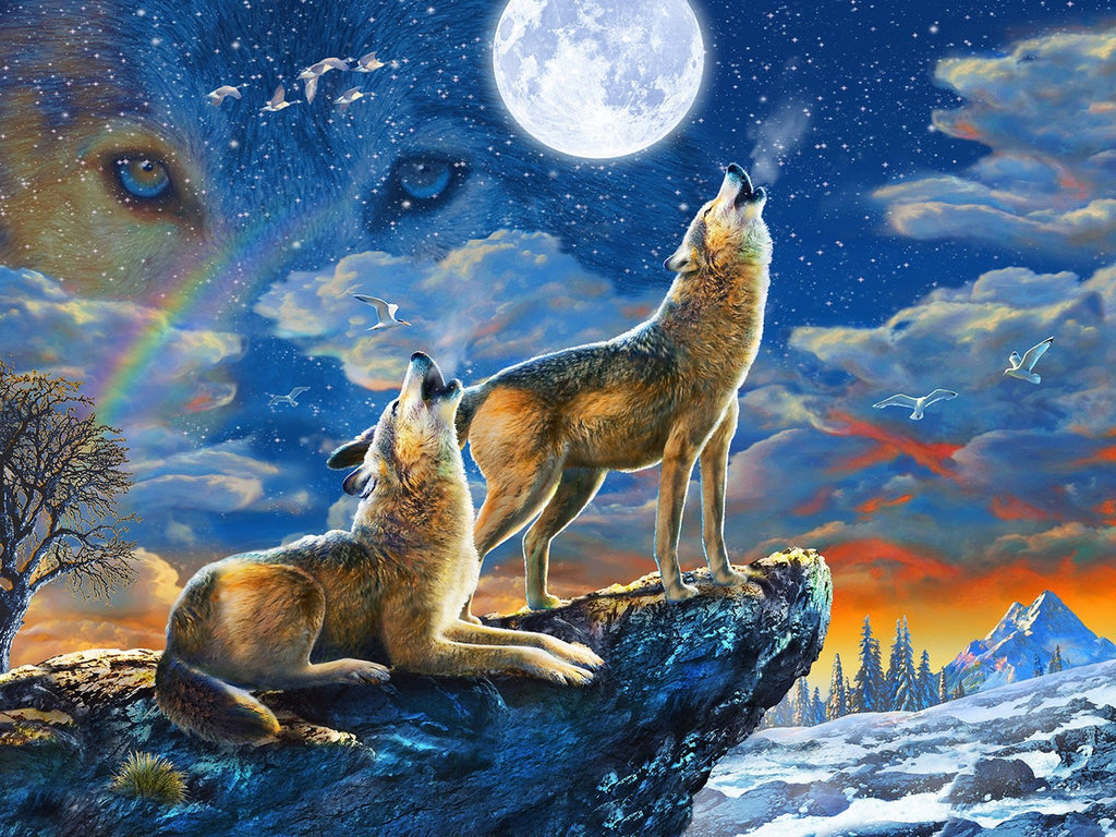 Diamond Painting Howling Wolf Under The Moonlight – Diamonds