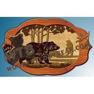 Download Bears In The Forest Layered Scene Fretwork Scroll Saw Pattern The Wooden Teddy Bear The Wooden Teddy Bear Inc