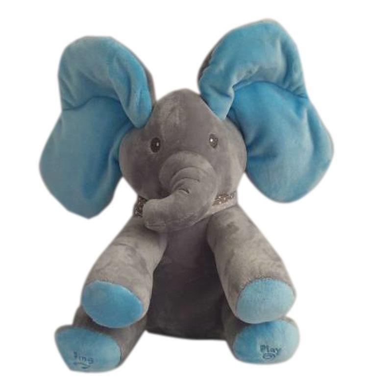 peek a boo animated singing elephant flappy plush toys gift for baby