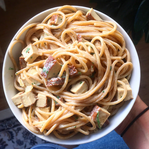 Spaghetti Carbonara vegan - Johanna Dexheimer