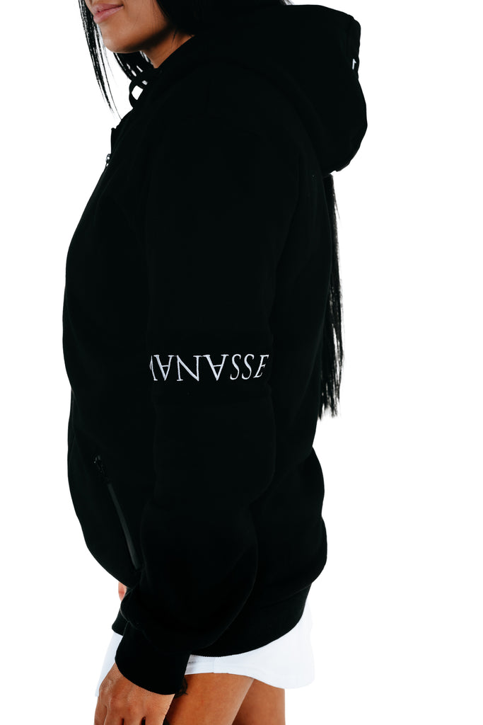 womens black zip up