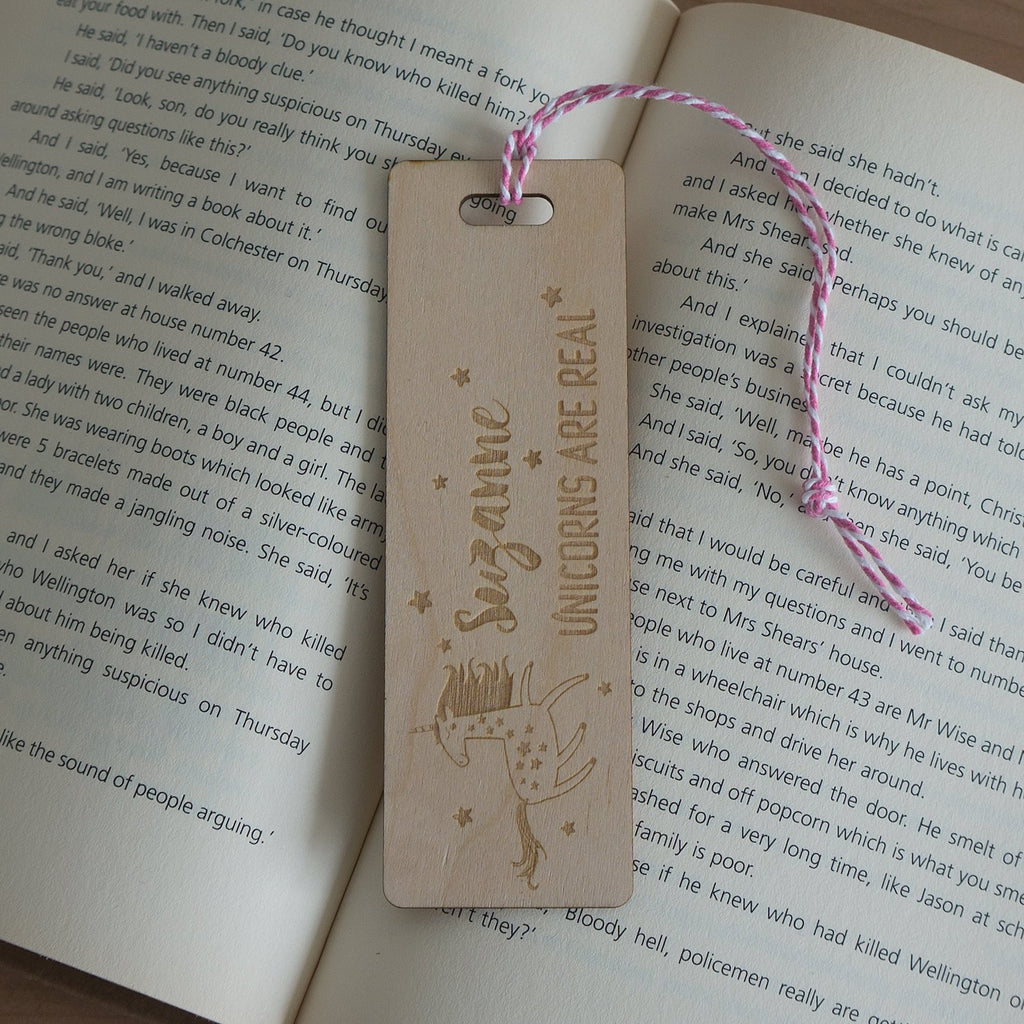 Personalised child bookmark gift. Unicorns are real – Belvedere Collections