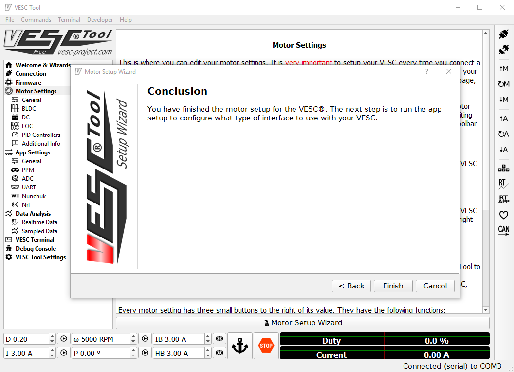 vesc bldc tool windows