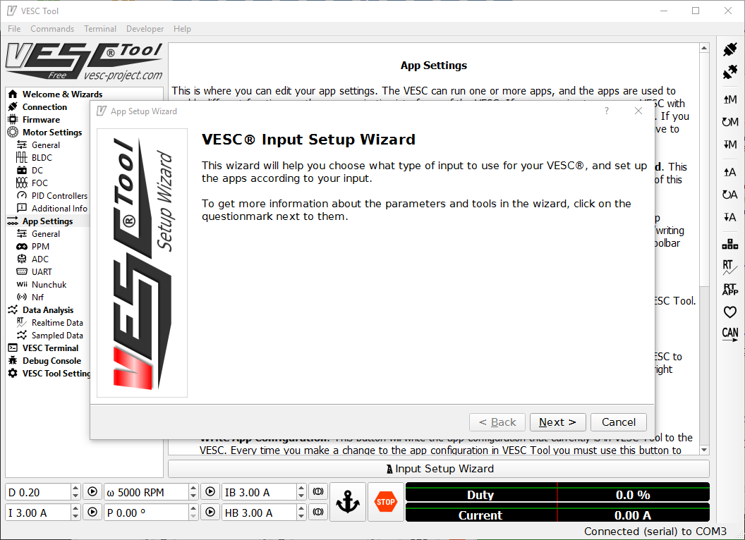 bldc tool terminal commands