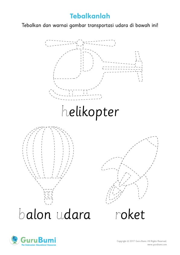 Gambar Balon Udara  Untuk Mewarnai