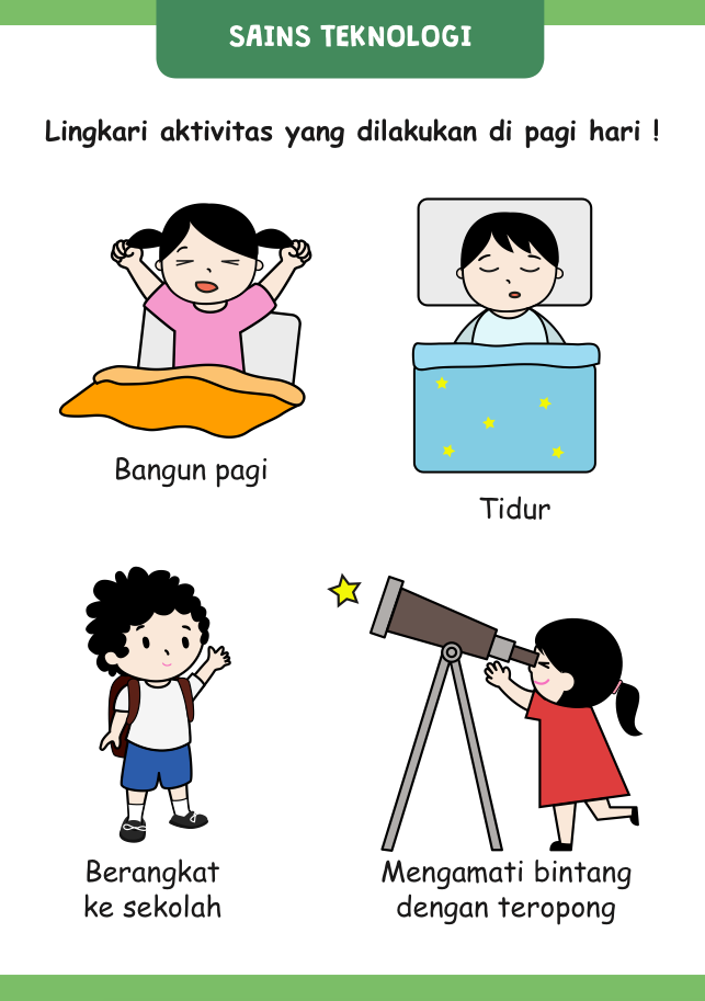 Gambar Terjadinya Siang Dan Malam catatanku anak desa Mewarnai Gambar  Kegiatan Pagi Hari