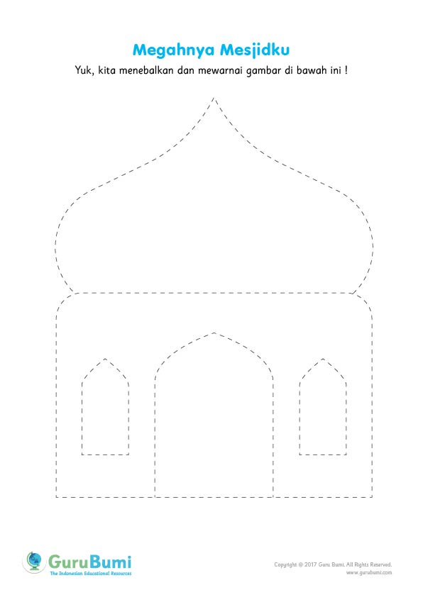 Menebalkan Gambar Masjid - Guru Bumi