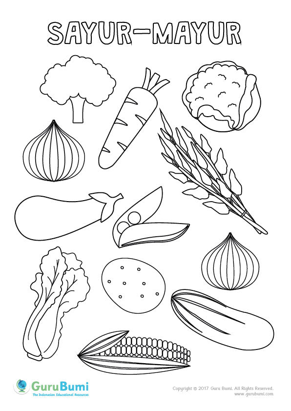 Mewarnai Gambar Sayur Sayuran