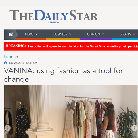 vanina in the daily star - using fashion as a tool for change