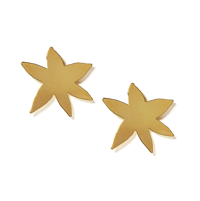 Pendientes grandes con de estrella bañados en oro - Esperanto – Jewelry