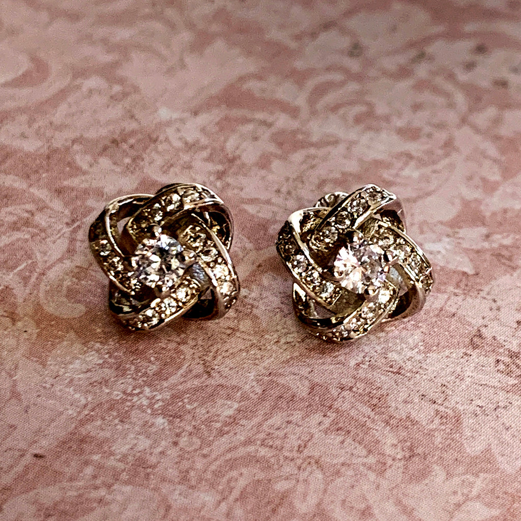 diamante stud earrings