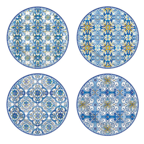 Porcelán Desszertes tányér szett 4db-Os Maiolica Blue