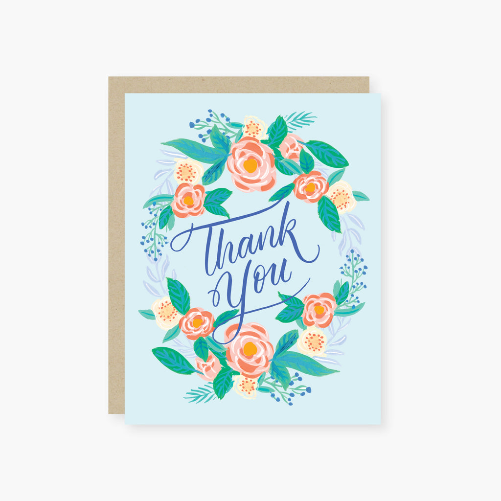 blue florals thank you card – 2021 Co.