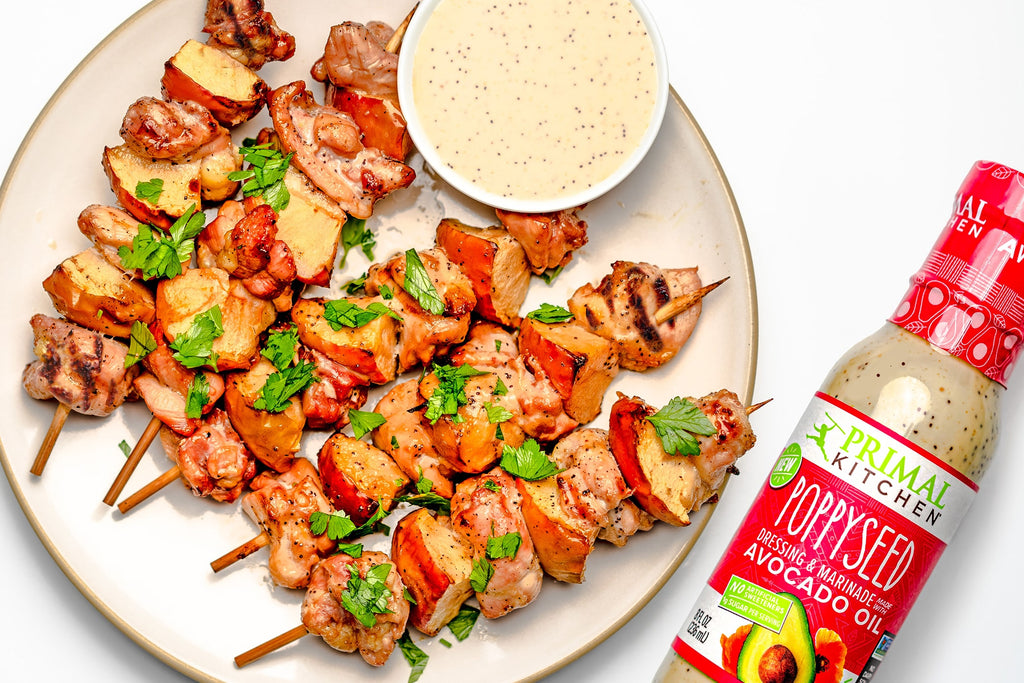 grilled chicken and apple kabobs