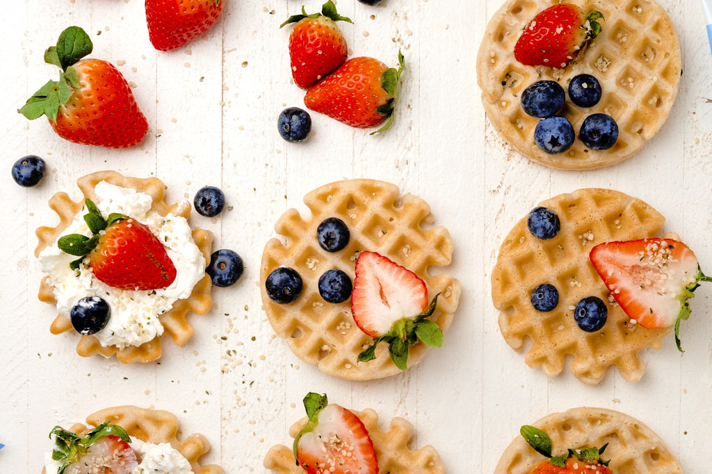 Waffles made with Primal Kitchen Vanilla Coconut Collagen. 