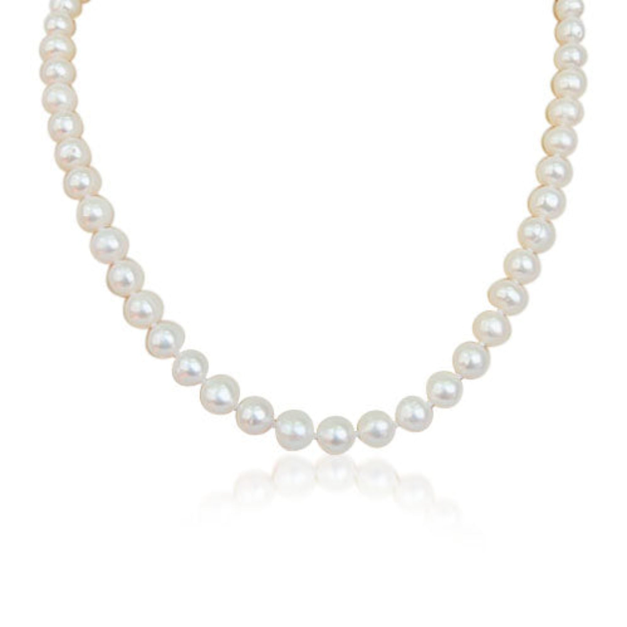 Image of 7 mm Sterling Silver Freshwater Pearl Necklace