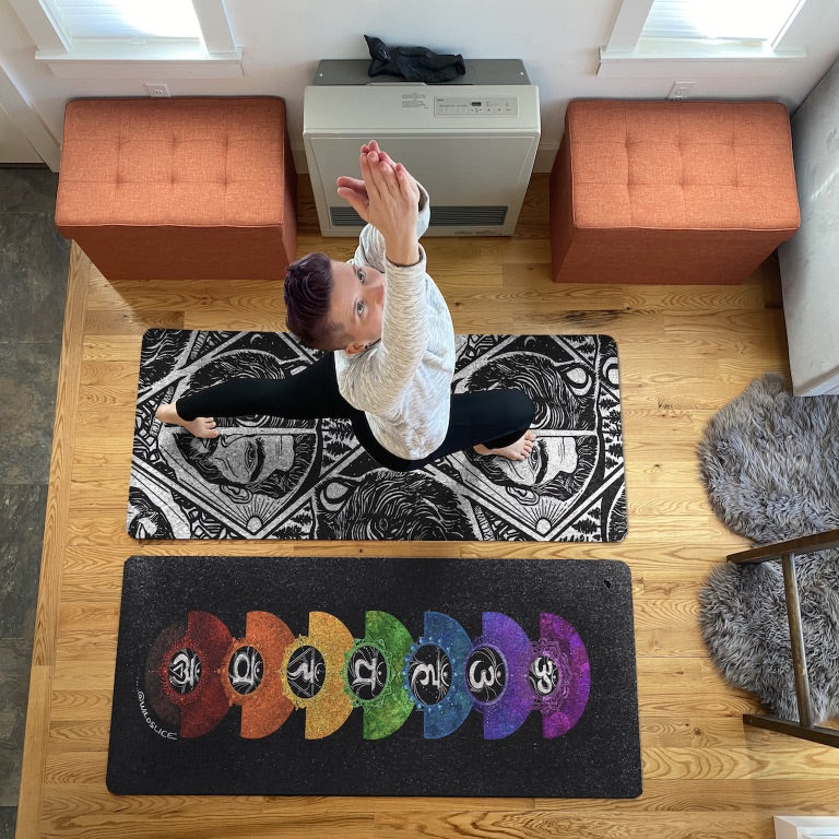 Nicole Labonte on her yoga mats