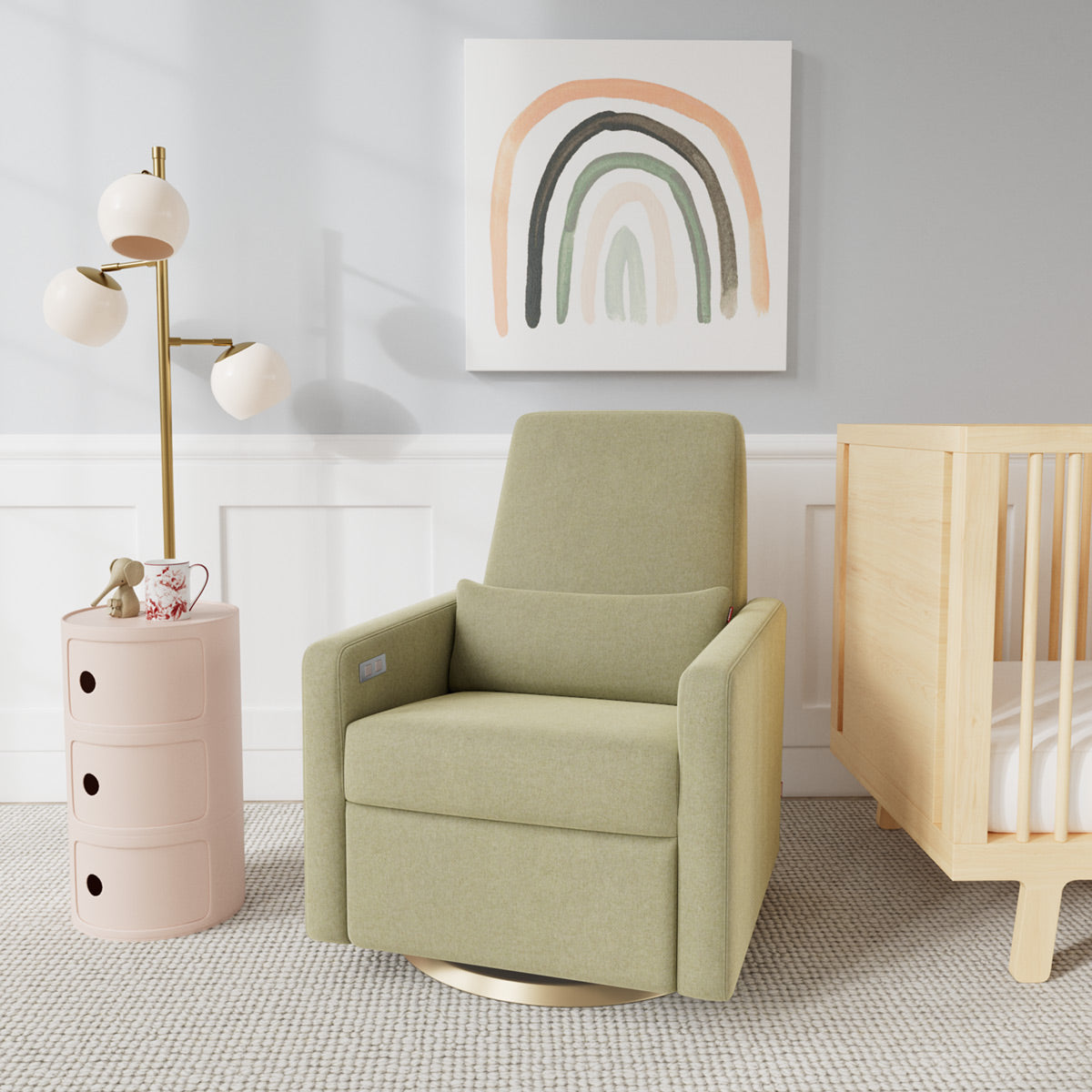 Piezas de lujo creadas para durar y vivir mucho más allá del cuarto de los niños.  Sillón reclinable Grano en el cuarto de los niños