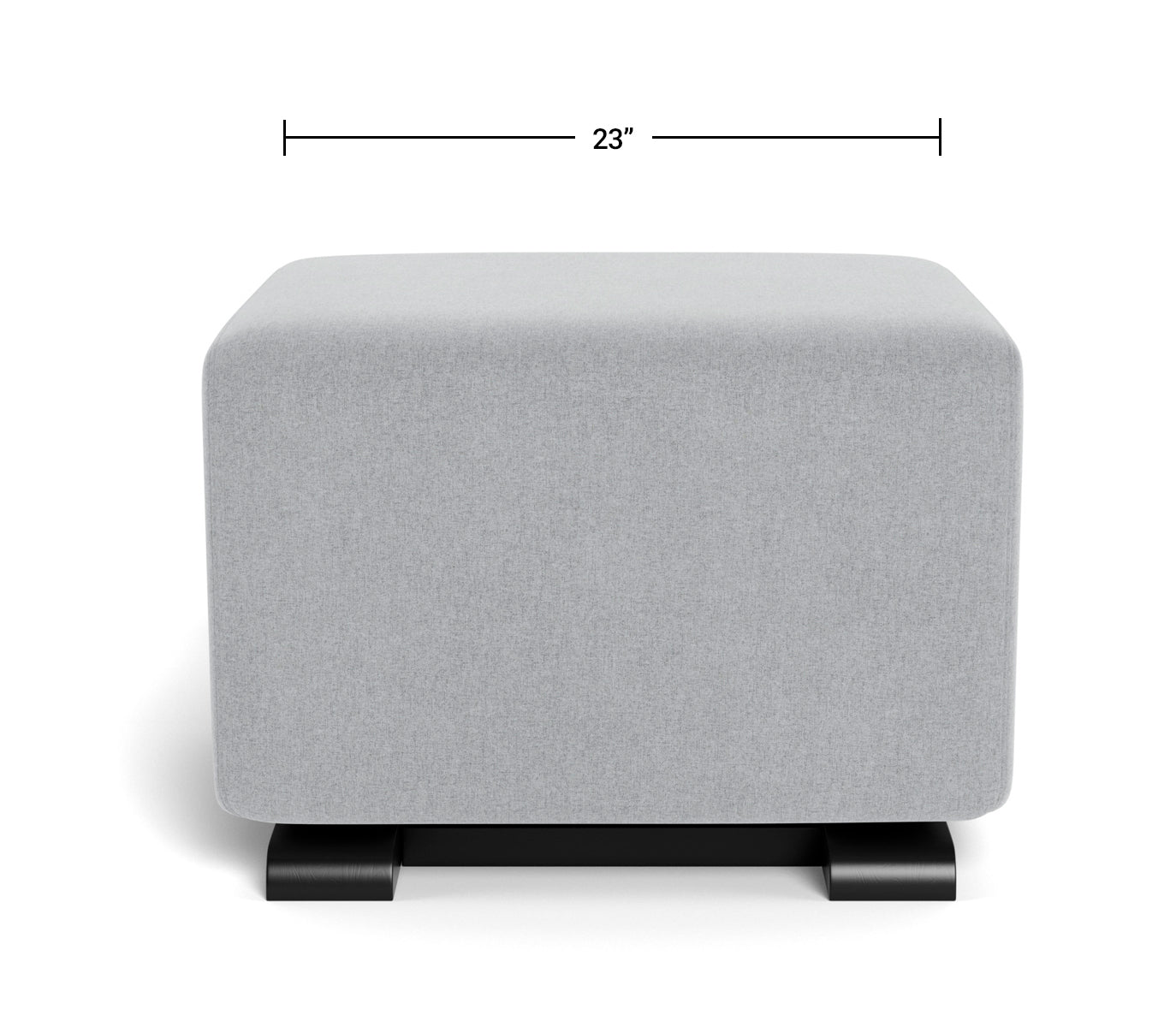 Modern Nursery Ottoman - Como Ottoman Dimensions Front View