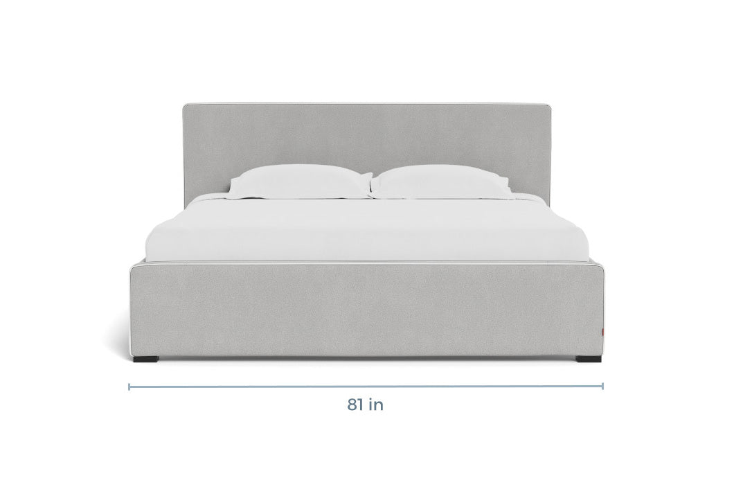 Dimensiones de la cama moderna Dorma Bed King Vista frontal