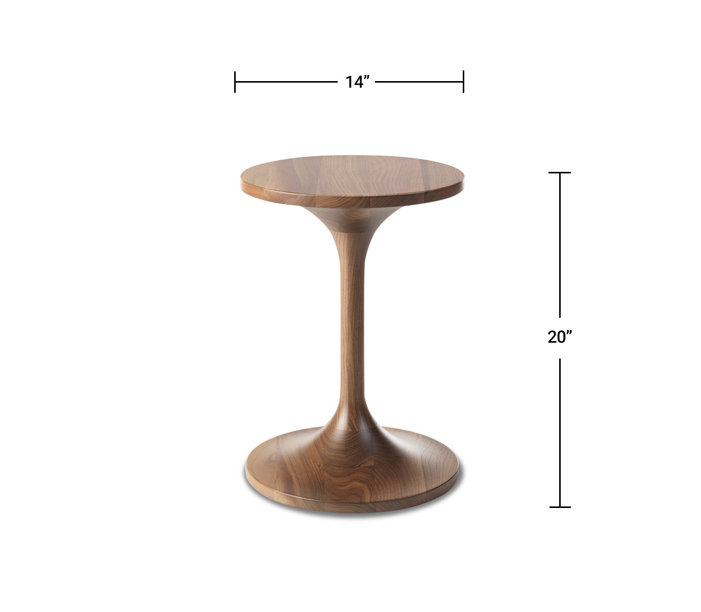 Modern Duo Side Table Dimensions Front View