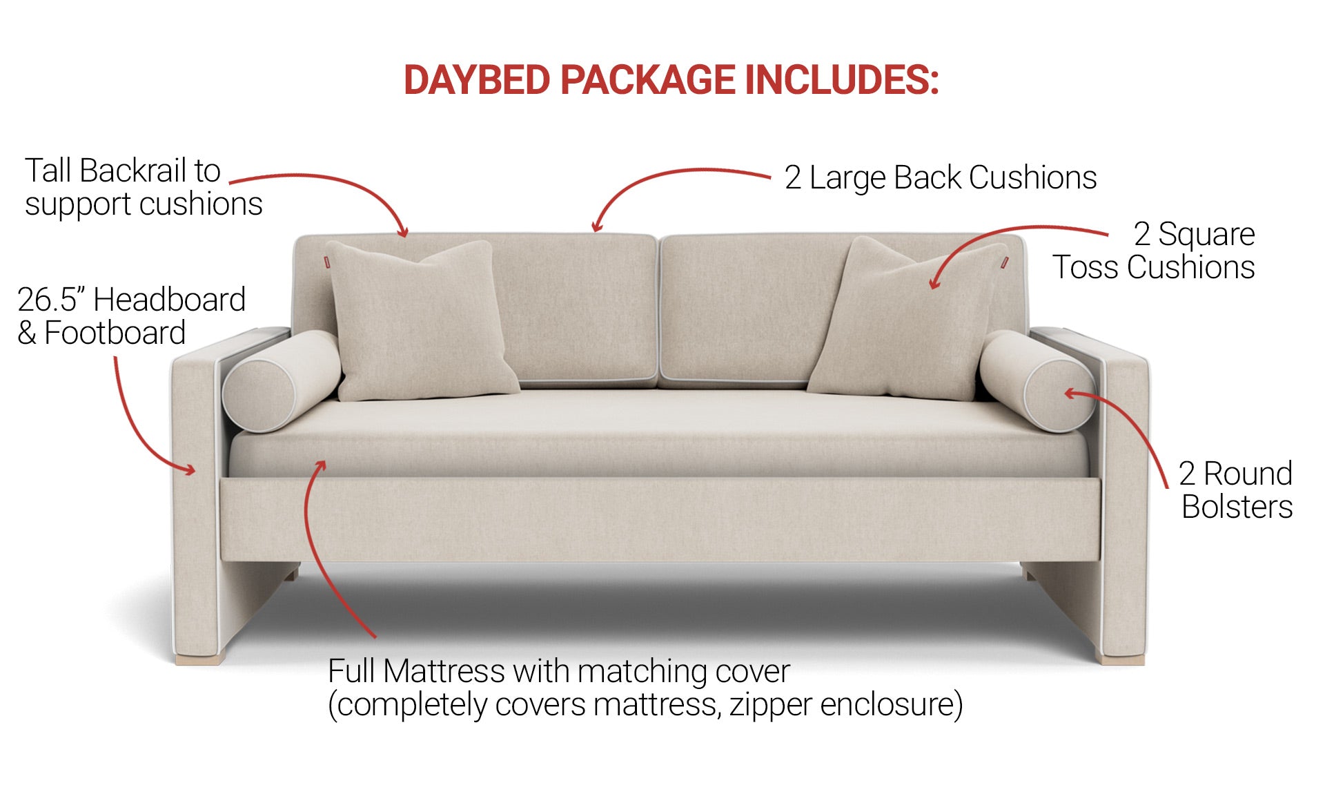 Dorma Full DayBed - modern day bed sofa combination