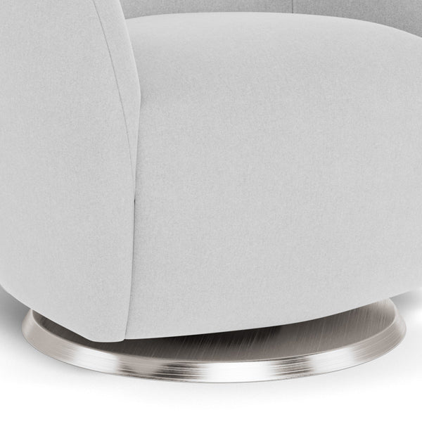 Gem Swivel Glider by Monte Design - Brushed steel — A circular silver metal base that both glides and swivels