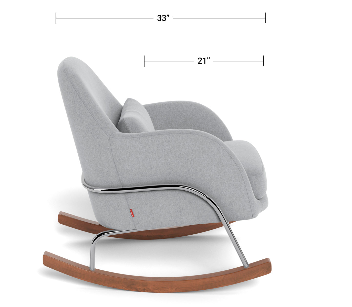 Modern Nursery Rocking Chair - Jackie Rocker Dimensions Side View