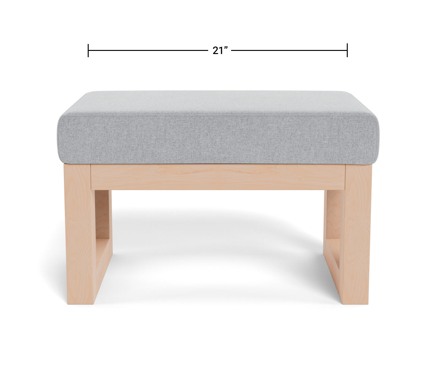 Modern Nursery Ottoman - Joya Ottoman Dimensions Front View