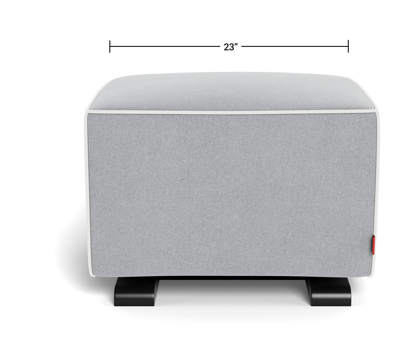 Modern Nursery Ottoman - Luca Ottoman Dimensions Side View