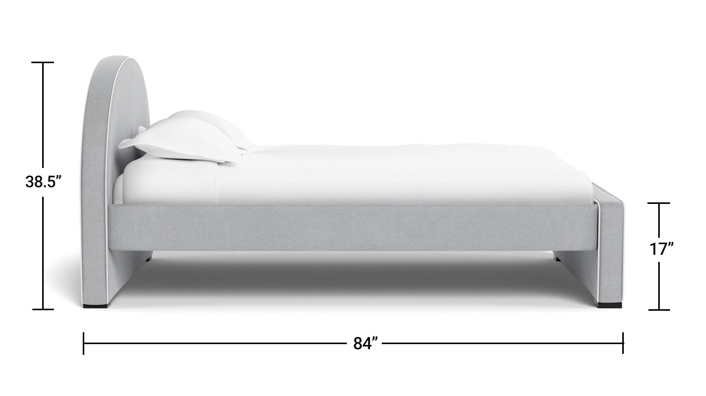 Modern Luna Bed Full Dimensions Side View