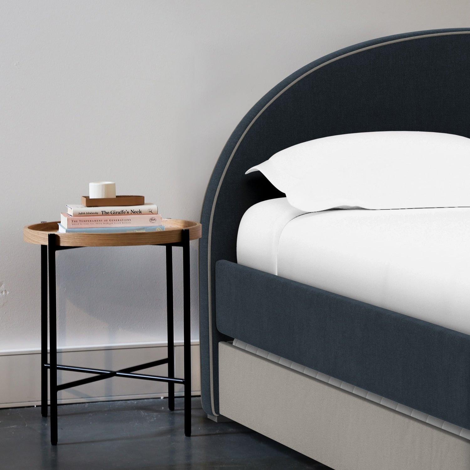 Modern Luna Twin bed with Trundle and arched headboard for your kid's room