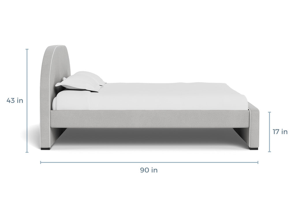 Modern Luna Bed King Dimensions Side View