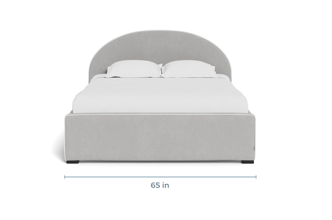 Modern Luna Bed Queen Dimensions Front View