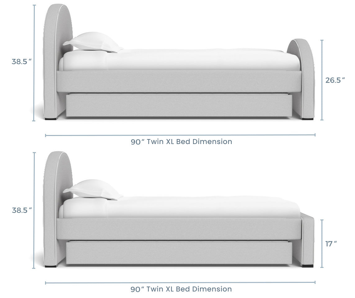 Luna Twin Bed XL Dimensions side view
