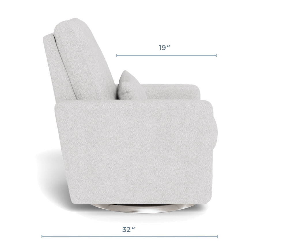 Modern Nursery Glider Chair - Matera Glider Recliner Dimensions Side View