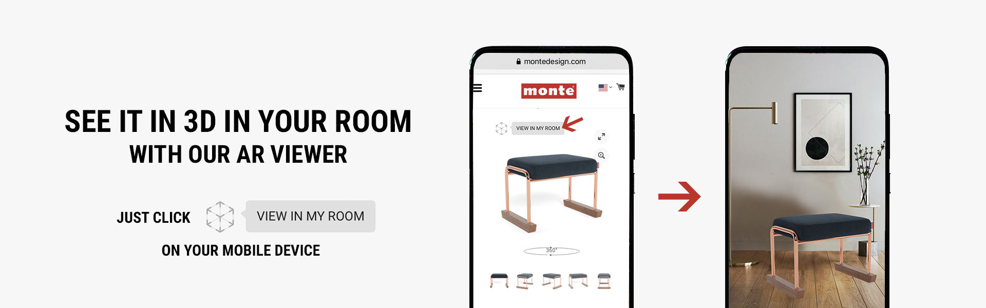 Monte AR - Experience Monte Jackson Ottoman in your space with to-scale renders.