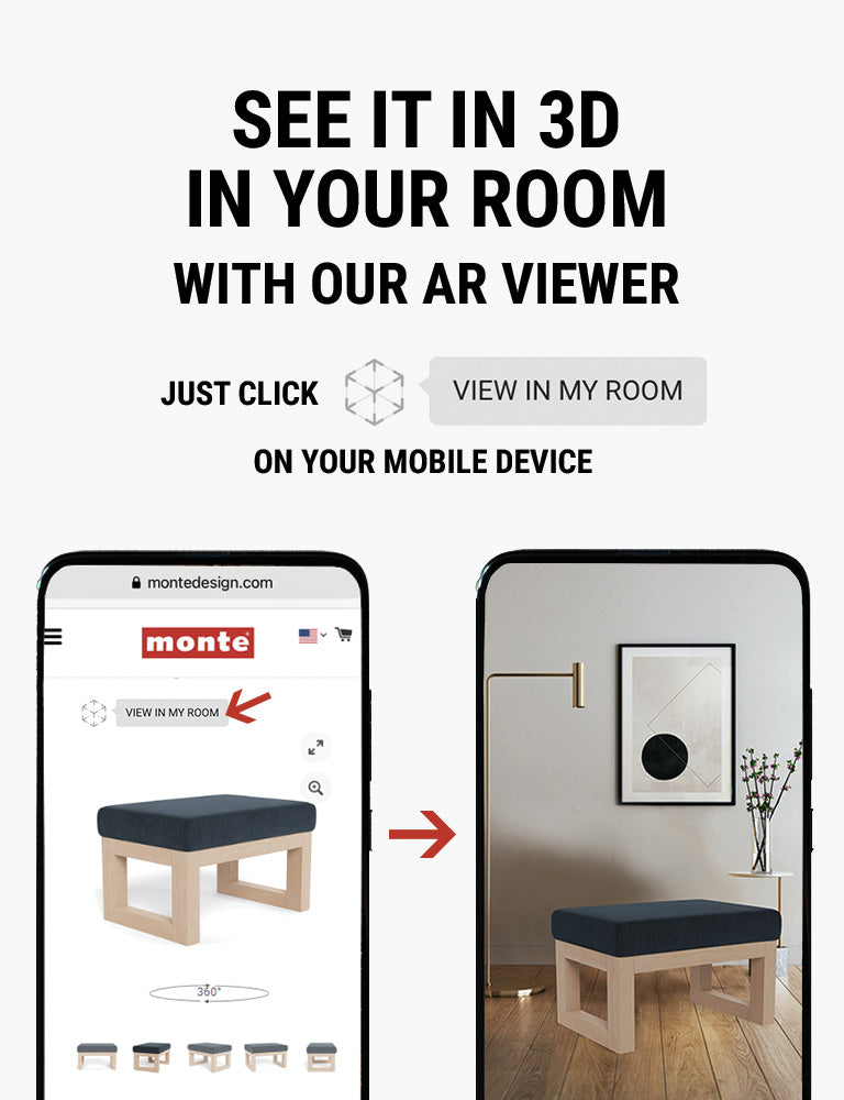 Monte AR - see Monte Joya Ottoman in 3D in your room with our AR viewer