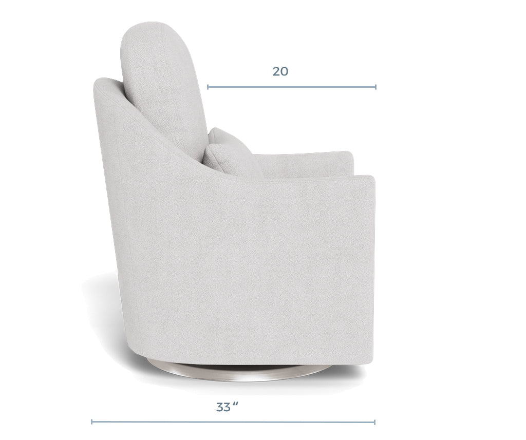 Modern Glider Chair for Nursery - Nessa Glider  Dimensions Side View