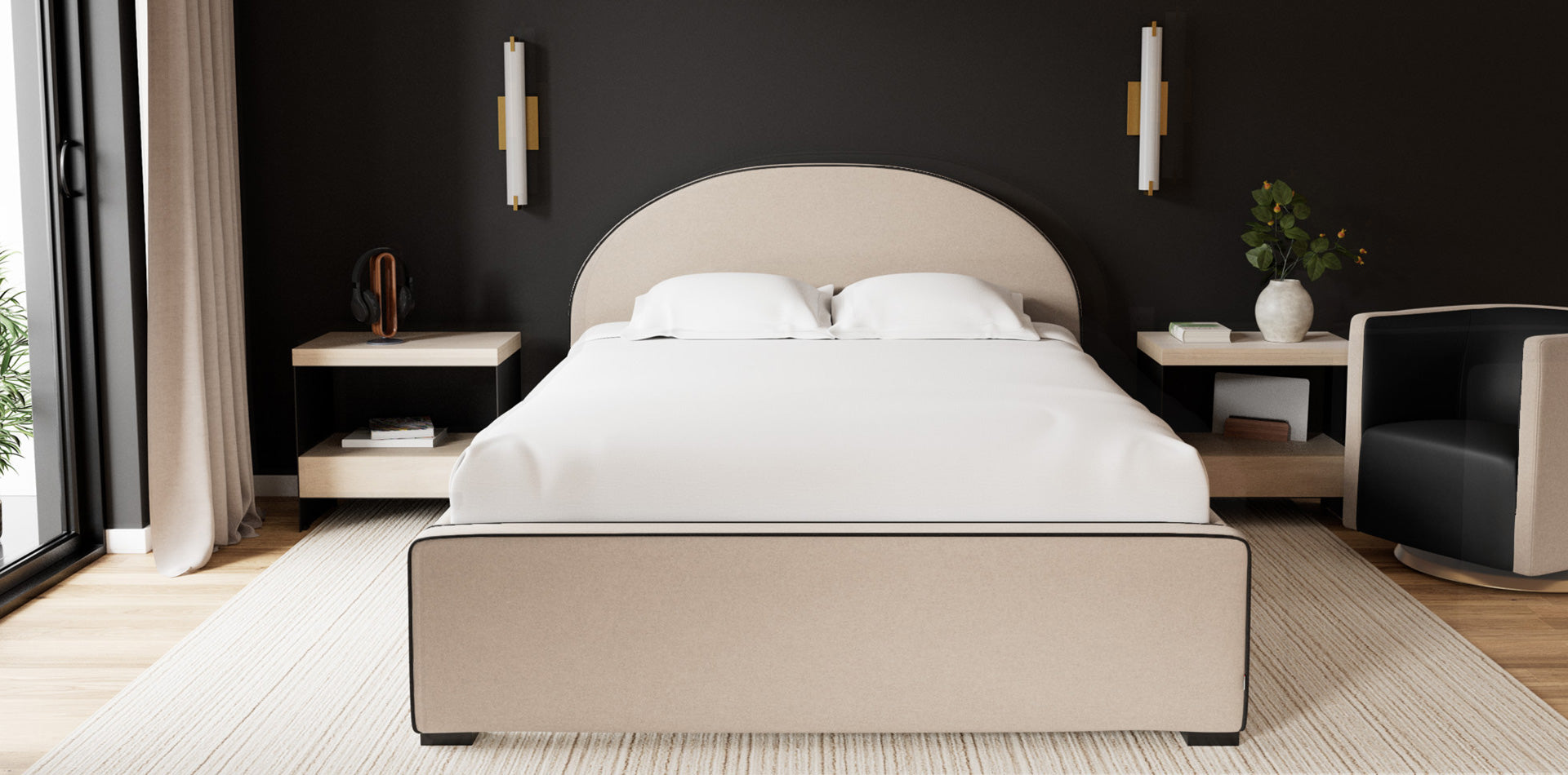 Luna Bed - cama moderna queen y king - muebles contemporáneos para su dormitorio