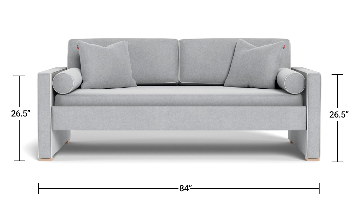 Dorma Twin DayBed Sofa - sofá cama moderno Dimensiones Vista frontal