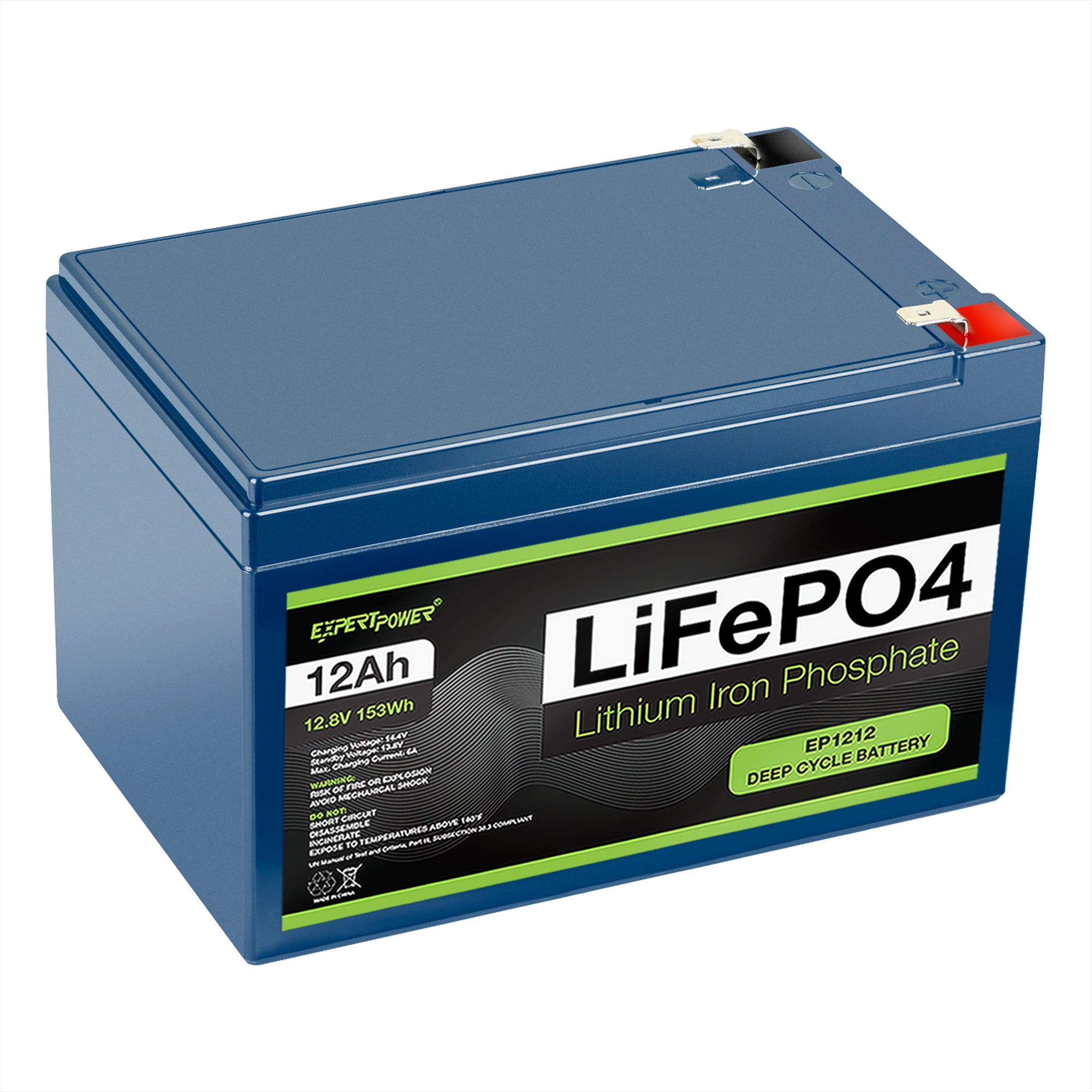 12V 12Ah LiFePO4 Deep Cycle Rechargeable Battery 25007000 Life