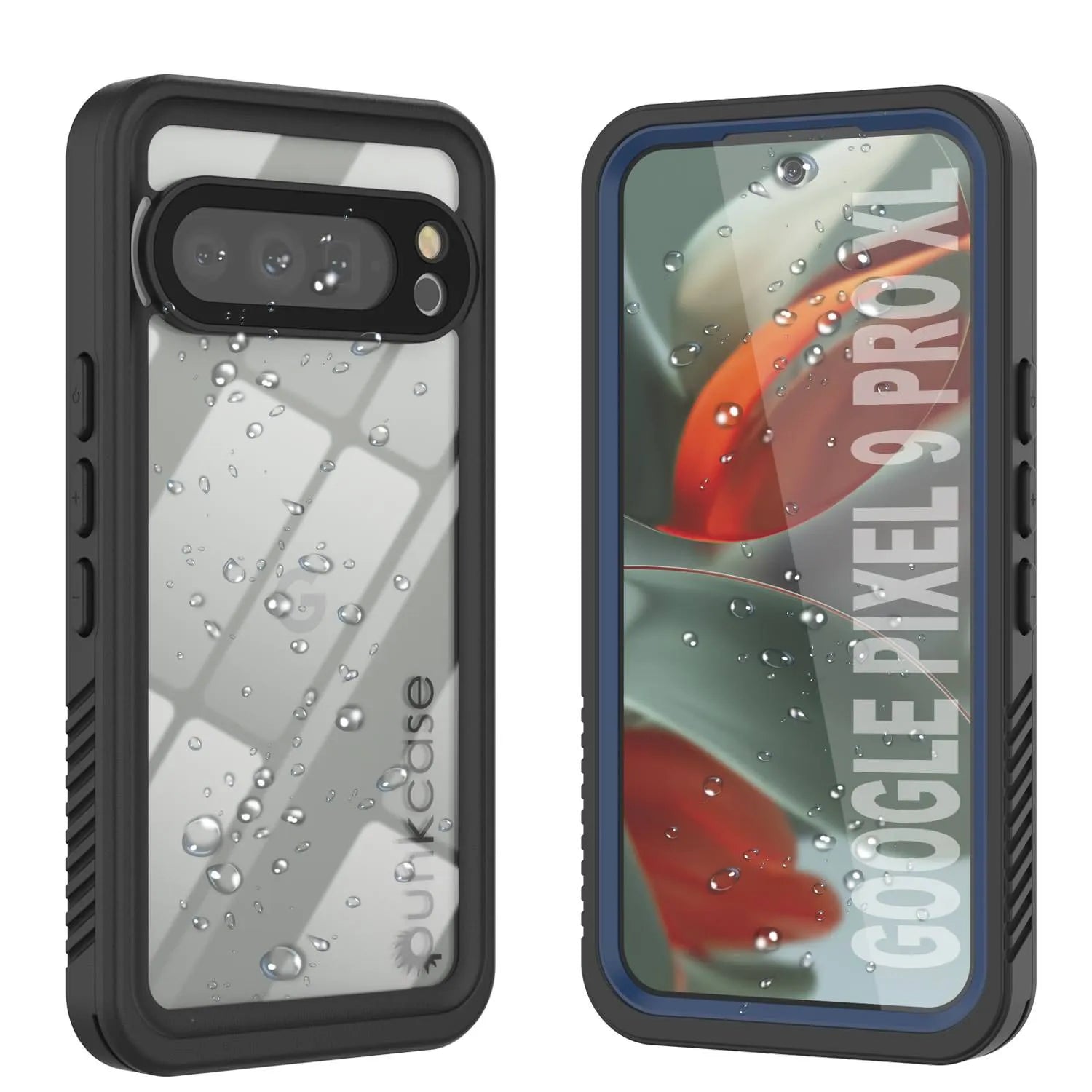 Google Pixel 9 Pro XL Waterproof Case, Punkcase [Extreme Series] Armor Cover W/ Built In Screen Protector [Navy Blue]